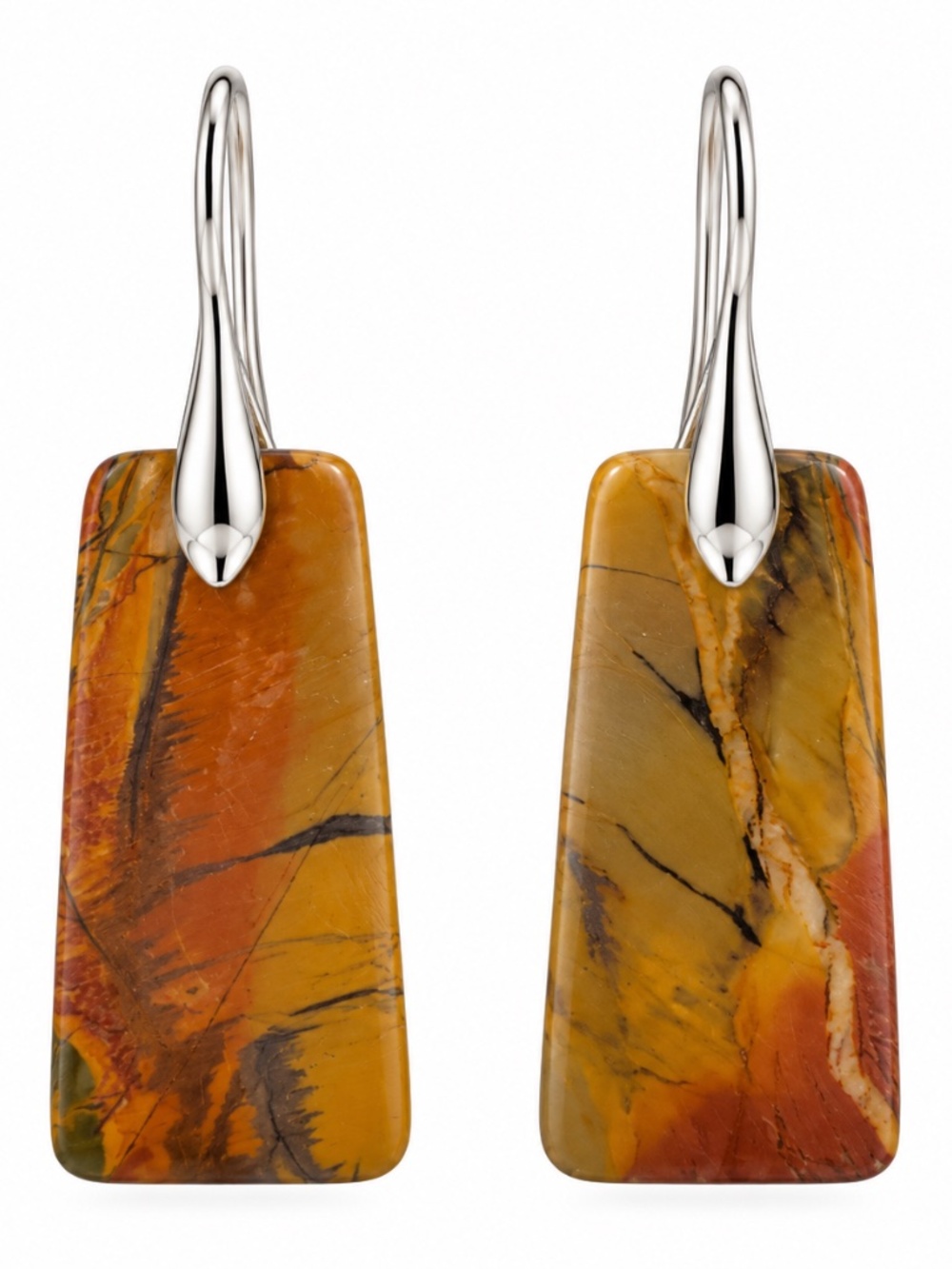 NWT Genuine Jasper Statement Drop Earrings